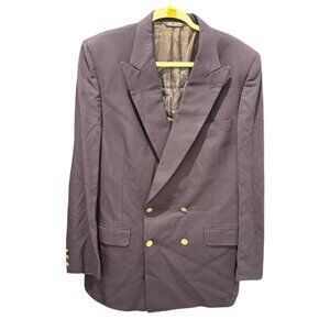 BURBERRY vintage double breasted blazer gold buttons size 44 long jacket
